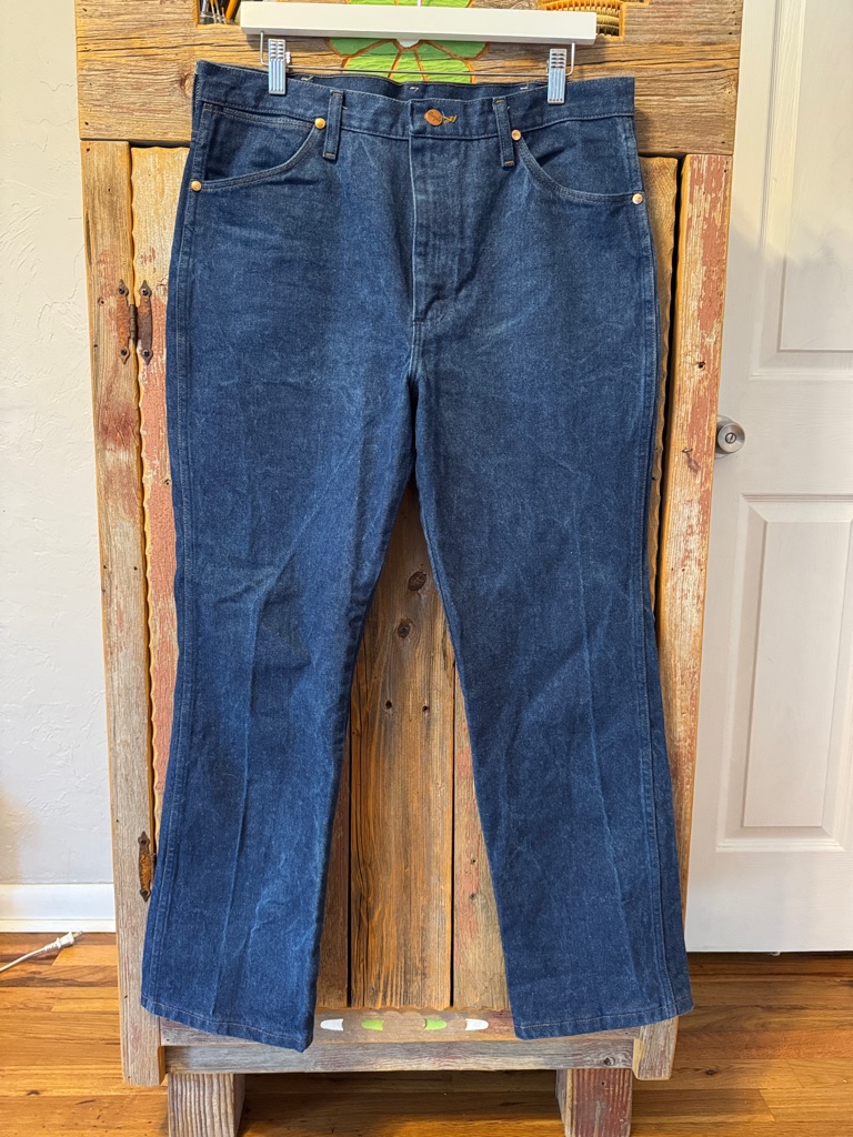 Wrangler Vintage Dark Indigo Denim Bootcut Jeans 36 X 30